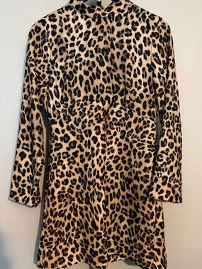 Zara Leopard Print Mini Dress - Tan & Black